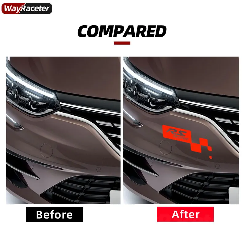 Car Front Bumper Blade Sticker Racing RS Trophy Graphics Body Vinyl Decal For Renault Sport Megane Clio Cup Sandero Accessories