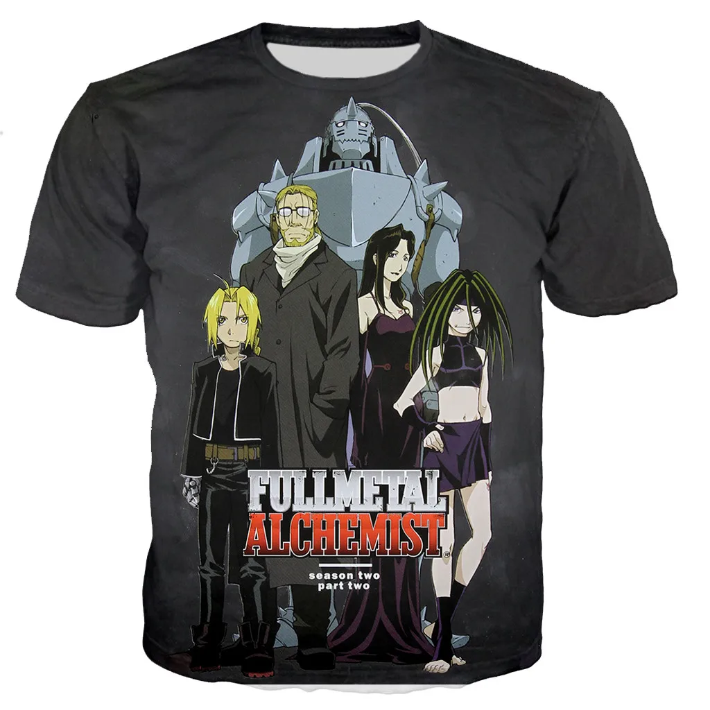 Fullmetal Alchemist Brotherhood T Shirt Men/women 3D Printed T-shirts Casual Harajuku Style Tshirt Streetwear Tops