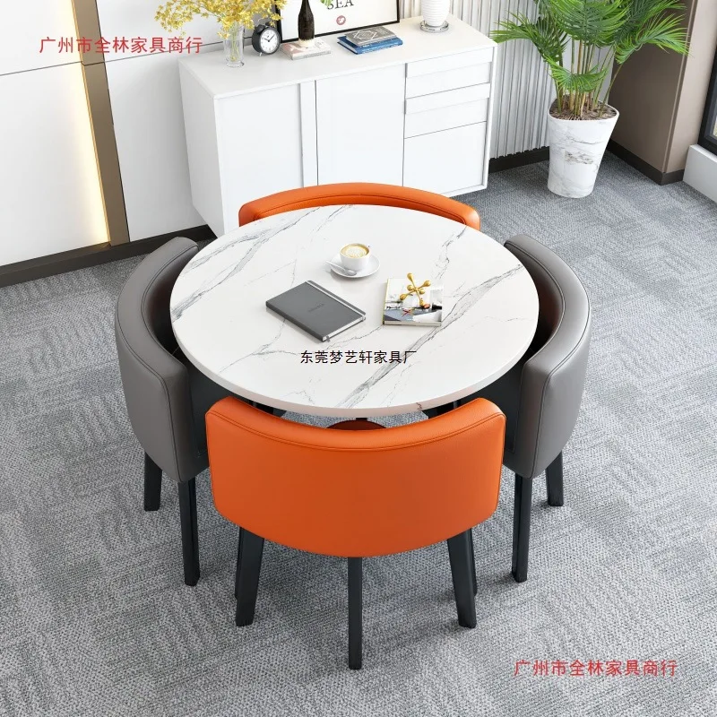 Receivable dining table Household small apartment Dining table Shop pavement Negotiation Table and chair combination Reception R