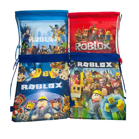 8/12/24/32PCS Roblox Nonwoven Drawstring Bag Roblox Game Party Decorations Kids Birthday Party Baby Shower Supplies Gift