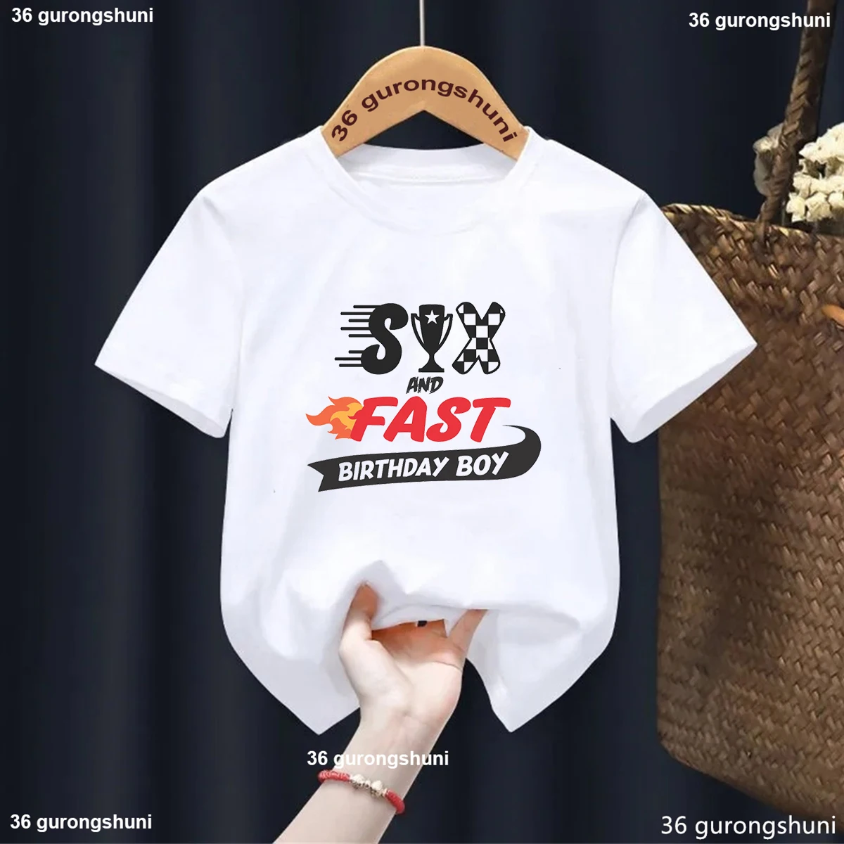 Number Fast Birthday Boy Race Car Shirt, Racecar Birthday Shirt, Birthday Boy Shirt, Race Car Printed Summer Casual T-shirt Top