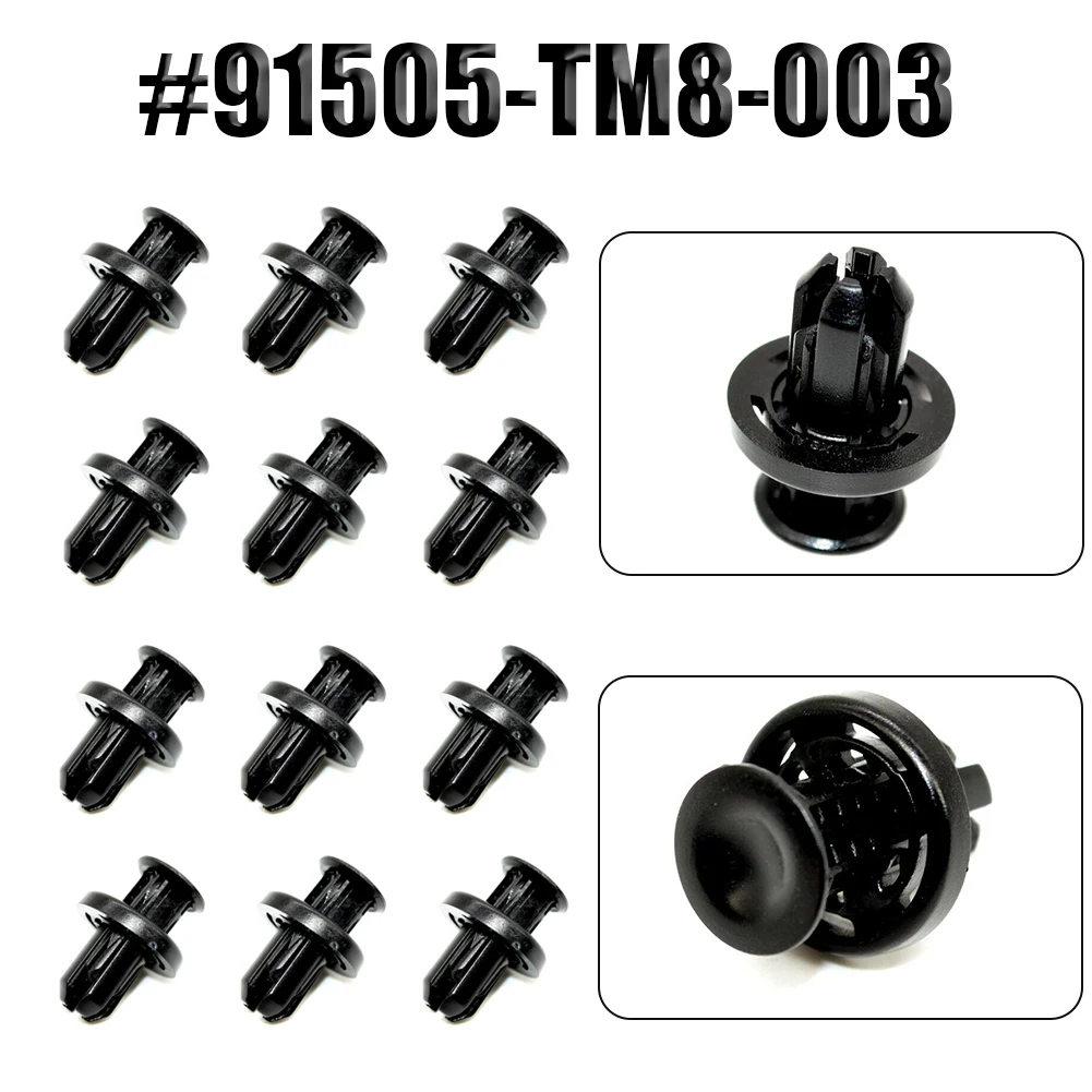 SS12PCS 14mm Nylon Bumper Retainer Clips For SHonda 91505-TM8-003 Wheel Well Liner Push-Type Bottom Cover Clip