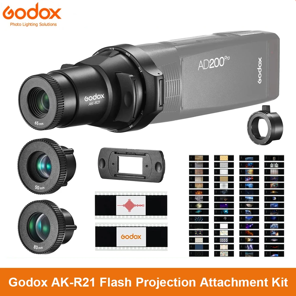 Godox AK-R21 Flash Projection Attachment Kit for Godox AD200Pro AD100Pro V1 H200R Round Head Flash Speedlit Fresnel Head AK-R25