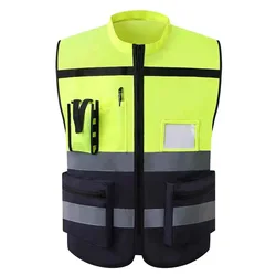 Gilet riflettente ad alta visibilità abbigliamento da lavoro moto ciclismo sport abbigliamento di sicurezza riflettente all'aperto giacca riflettente