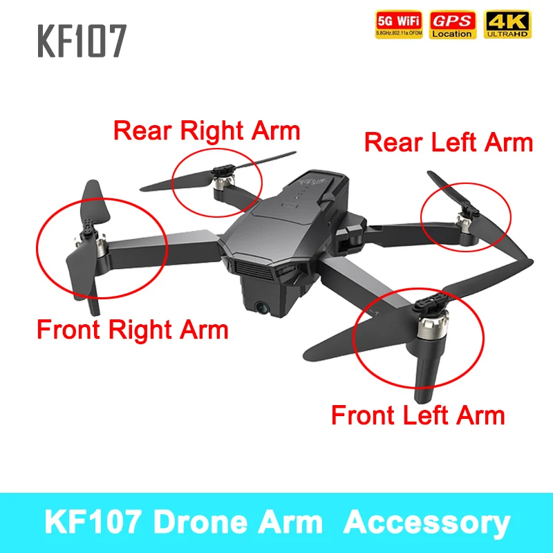 KF107 KF-107 Brushless Drone Original Arm Spare Part Front Rear Arm with Propeller DIY Accessory