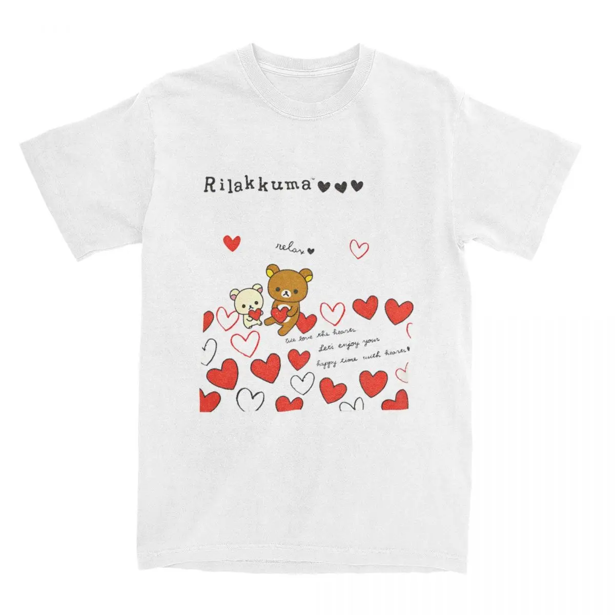 Men Rilakkuma Kawaii Japanese Bear T Shirts 100% Cotton Clothes Awesome Short Sleeve Crewneck Tees Party T-Shirts