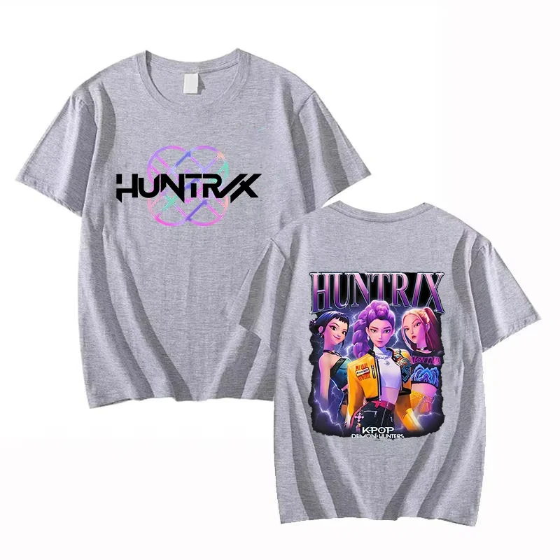 تيشيرتات عصرية KPop Demon Hunters Huntrix للنساء 2025 تيشيرتات بأكمام قصيرة ونمط الفيلم Y2K ملابس علوية كبيرة الحجم للشارع