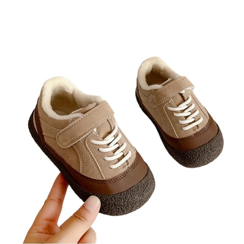 

Детская спортивная обувь с цветными блоками, осенне-зимняя нескользящая повседневная обувь для мальчиков, износостойкая обувь для девочек, походная обувь 21-30