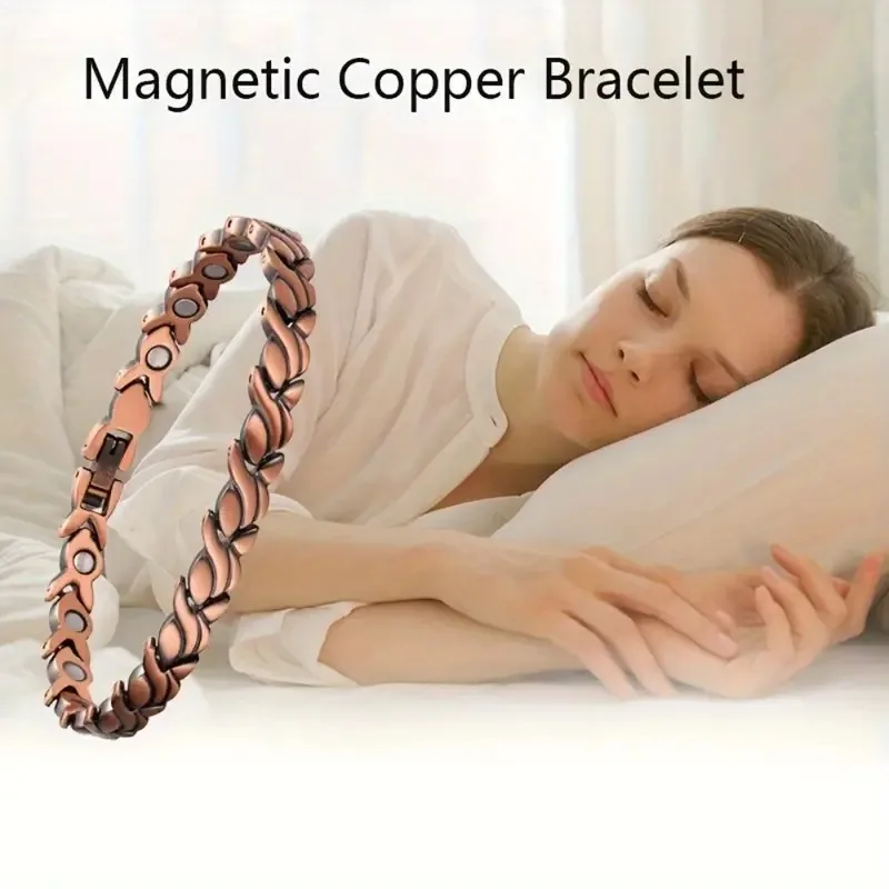 

Pure Copper Magnetic Strength Bracelet for Women Healing Magnet Bracelet Blood Pressure Female Jewelry