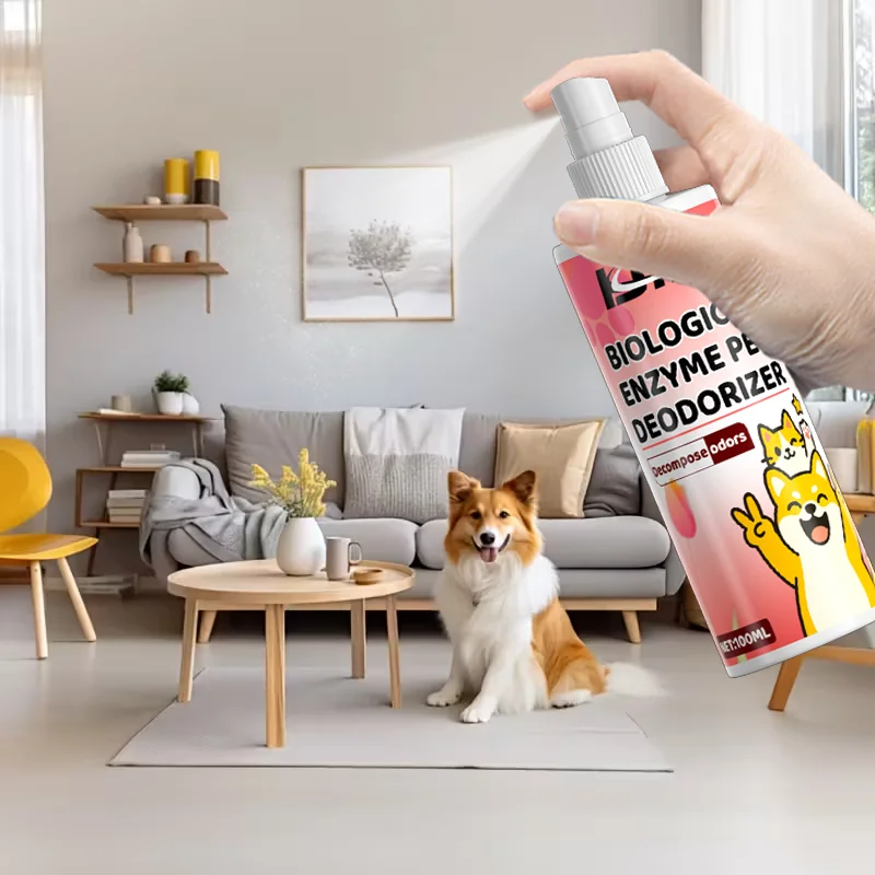 مزيل الروائح الكريهة للحيوانات الأليفة بالإنزيم البيولوجي من KJM - القضاء على رائحة صندوق فضلات القطط، 100 مل، آمن للحيوانات الأليفة، تركيبة غير سامة #1