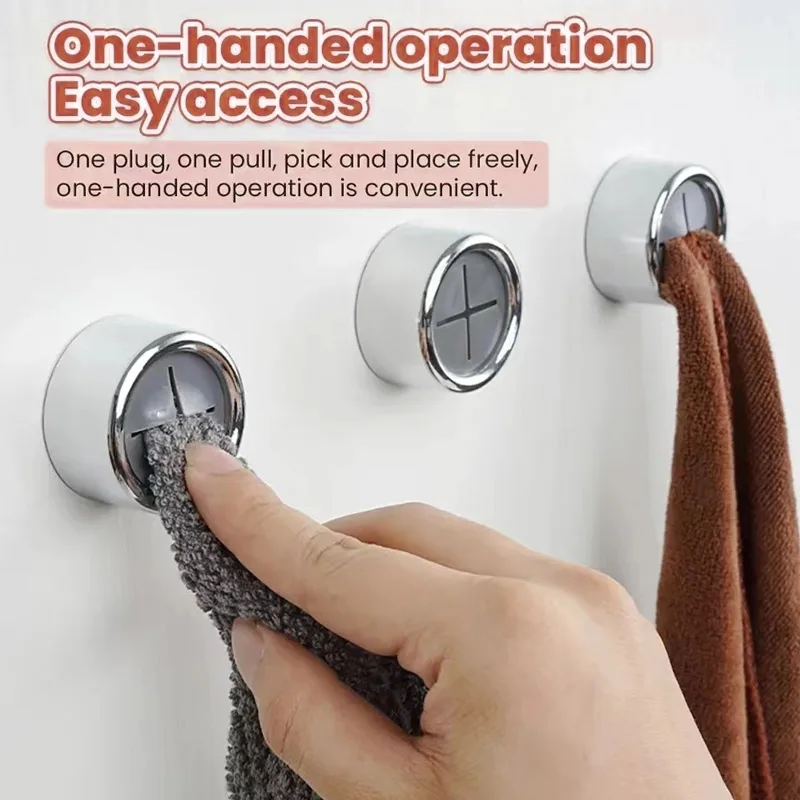 Creative round towel hook Strong viscose kitchen wall hang-free perforation-free non-trace sticky hook dormitory hook