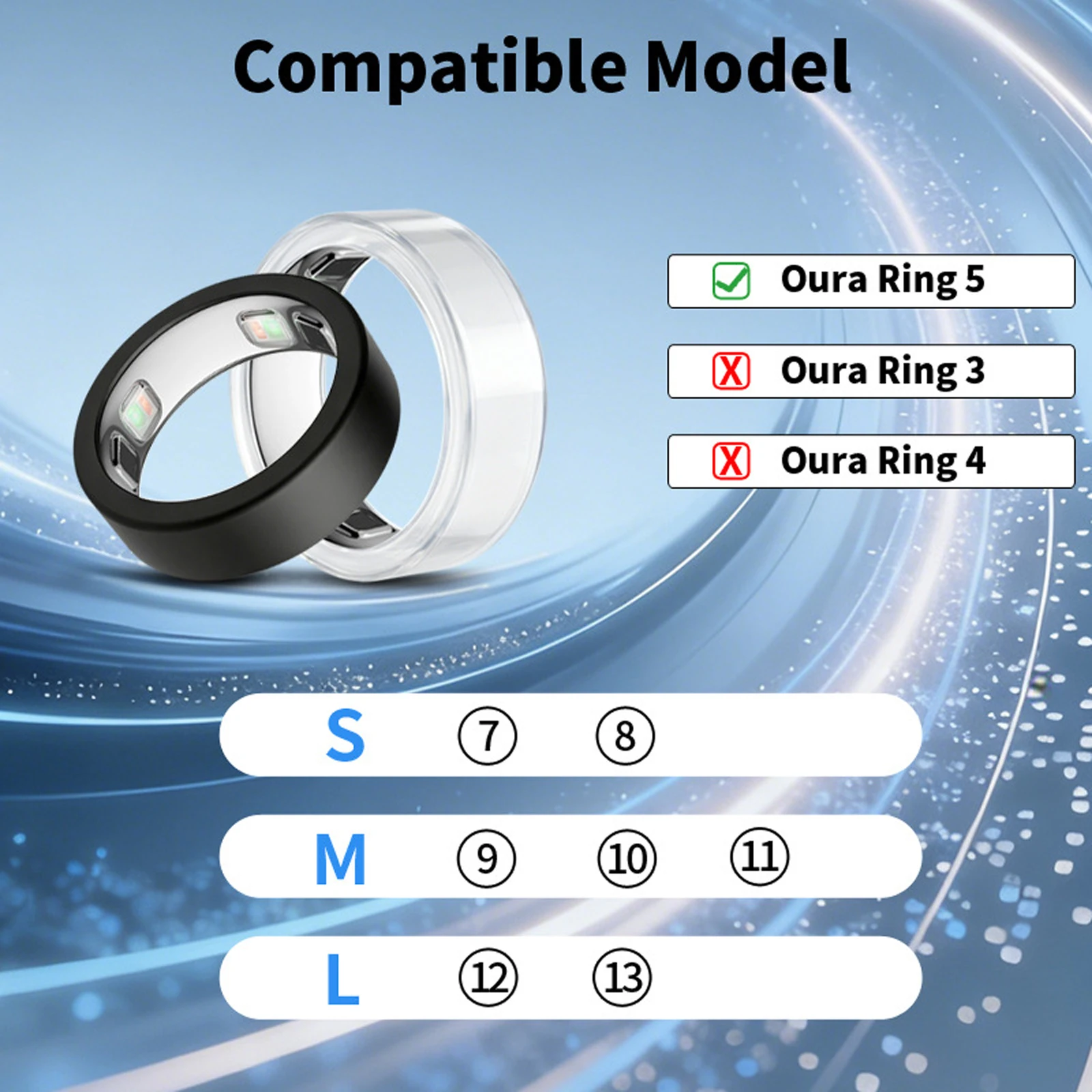 4/8 Pack Ring Cover Fits for Oura Ring 5 Smart Ring Protector Ring Protector Case Anti-Scratch for Woking Out Women Men