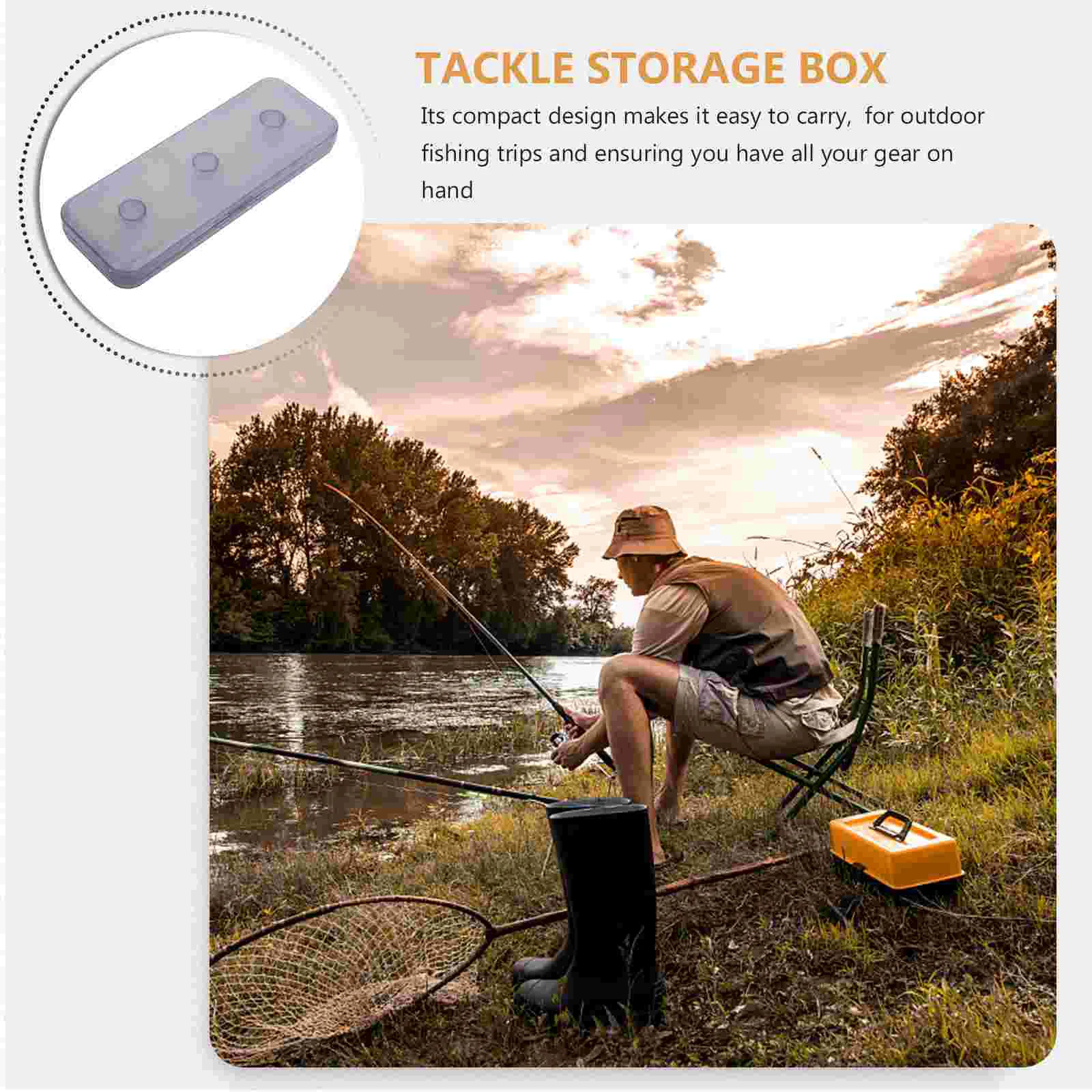 Tackle Storage Box 6 Slots For Fishing Gear Featuring A Fishing Line Board And Leader Line Holder Great For Organizing Fishing L