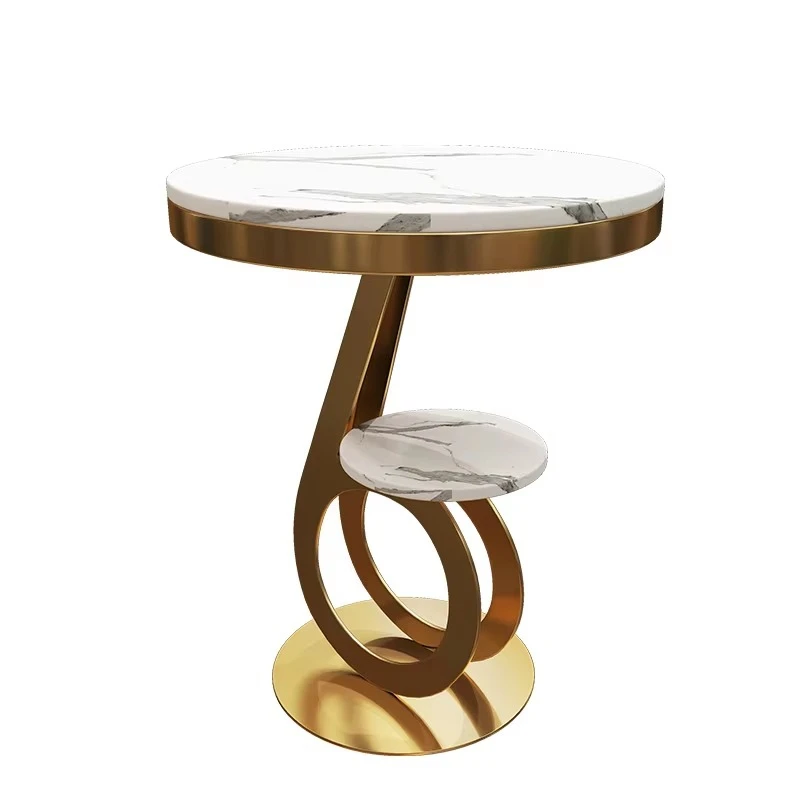 Marble luxury living room simple small round table solid marble side table