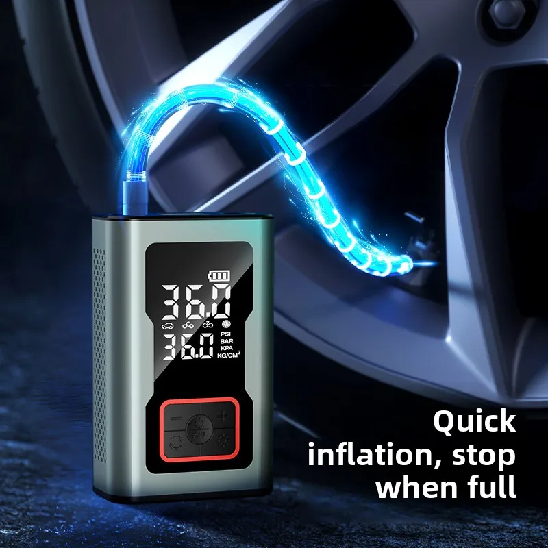 

Автомобильный воздушный насос Портативный автомобильный беспроводной насос с цифровым дисплеем Многофункциональный аварийный насос для шин Power Bank