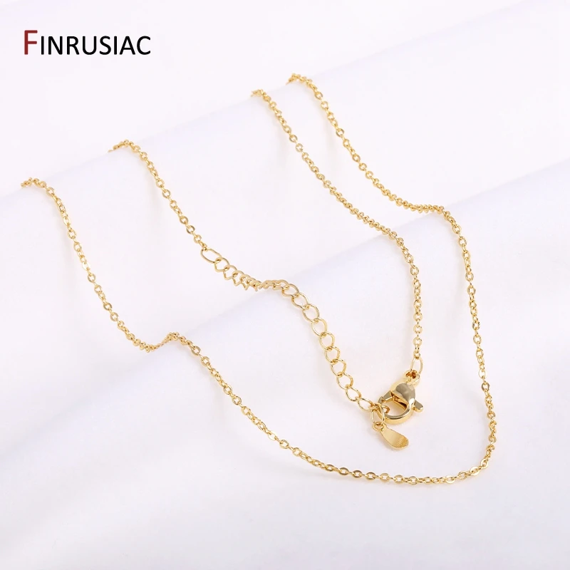 46.5cm Length Real Gold Plated 1.3mm Chain For Necklace Making DIY Jewelry Making Chain Wholesale