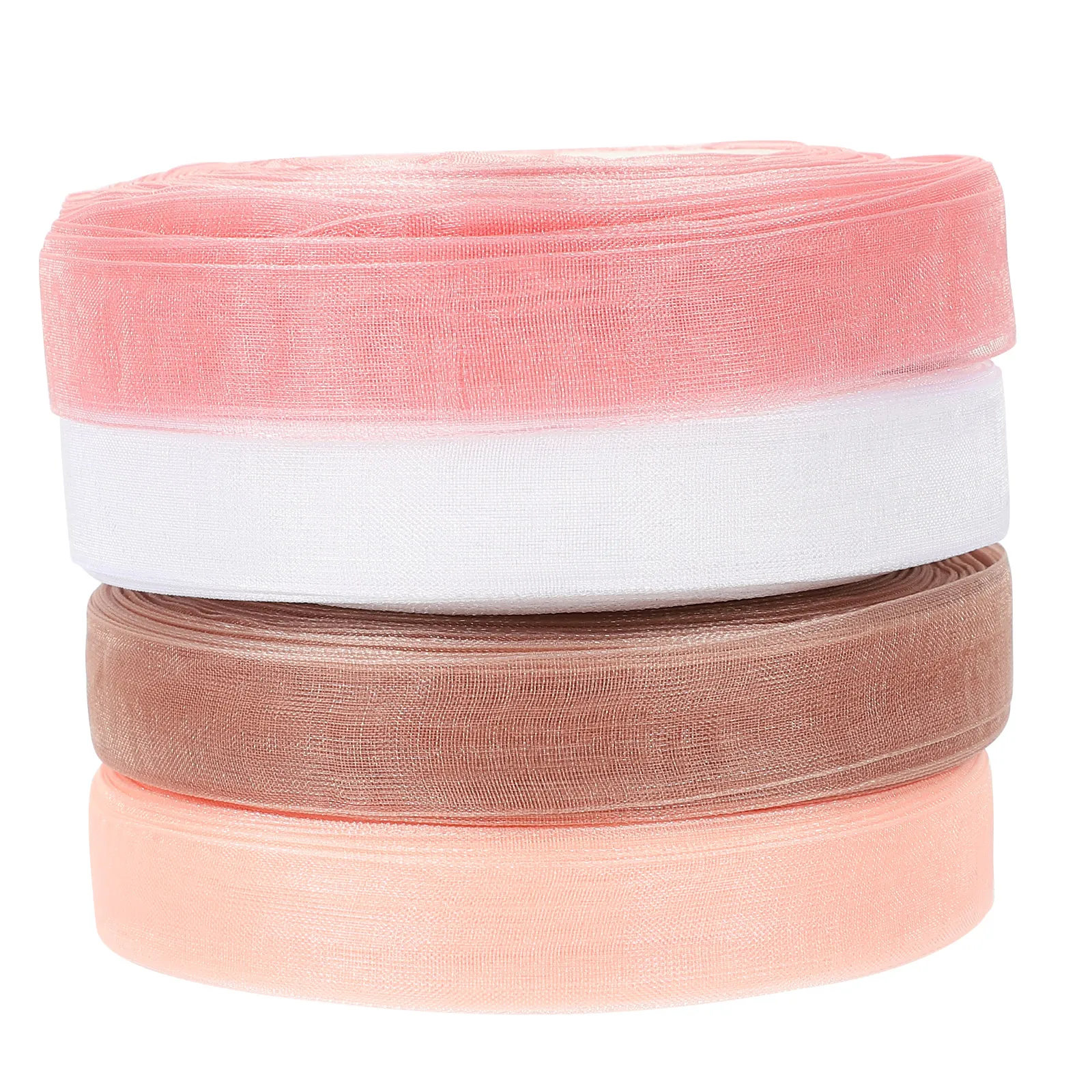 

Sheer Ribbon 4 Rolls White Valentine Decorative Ribbons Gift Wrapping Bright Colors Smooth Texture Crafts Nylon H