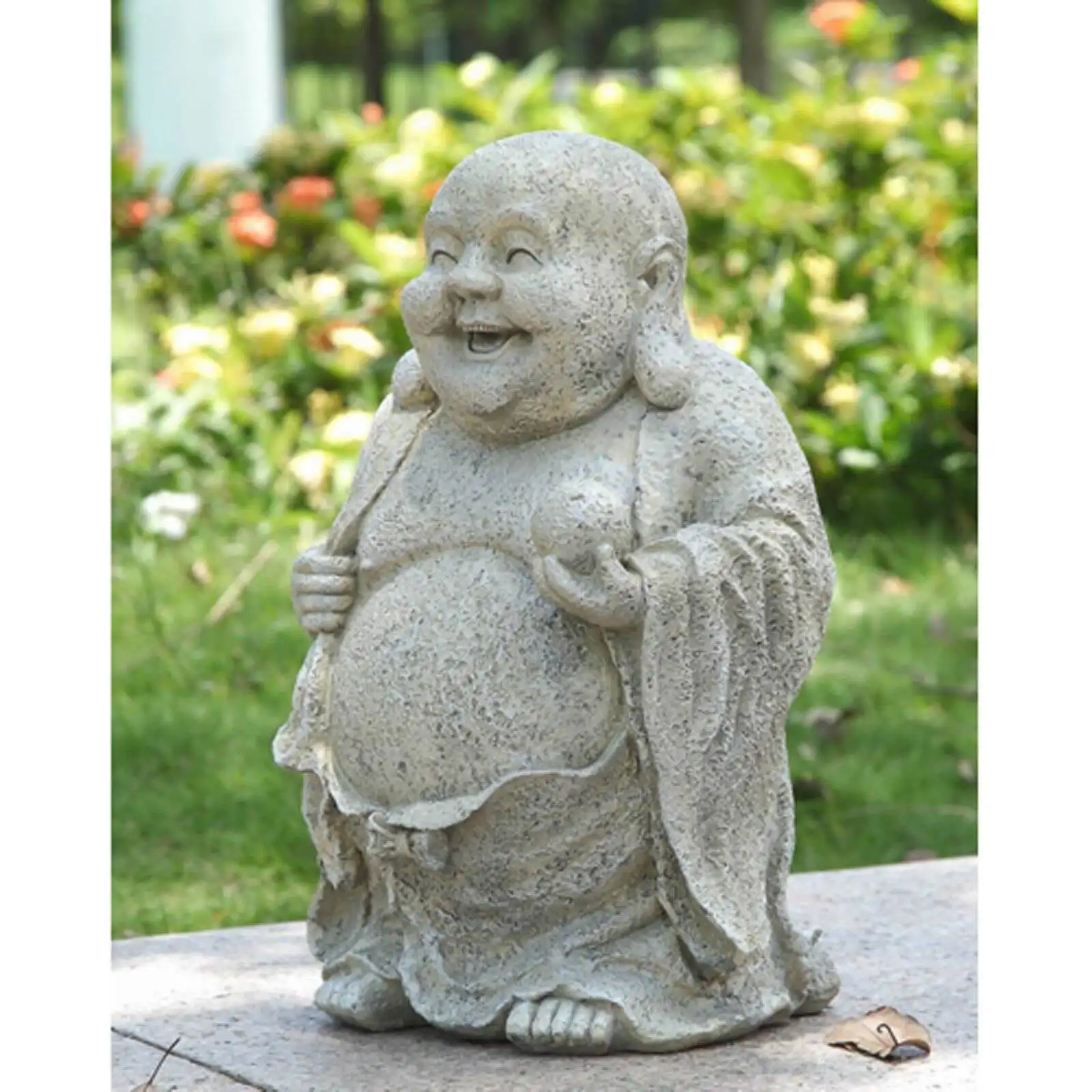 

Buddha Holding a Ball Garden Statue Sculptures for Outdoor Decor Lawn Ornaments Yard Art Housewarming Gifts