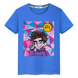 Влад Бумага А4 boy girl Summer 100%Cotton Short T-shirt y2k one piece Kawaii Merch A4 Lamba Tops Anime Tees kids clothes