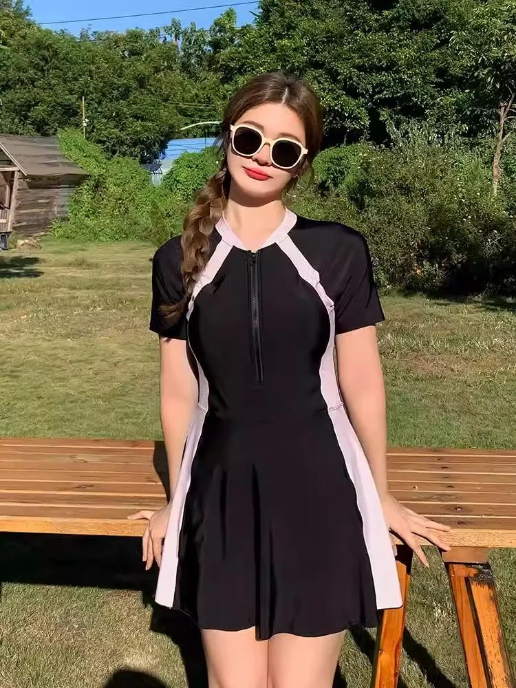 

Купальник-двойка большого размера для женщин: спортивный, термостойкий, скрывающий живот, стройнящий, для пышных девушек