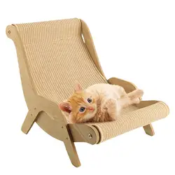 Cat Scratcher Bed Elegant Sturdy Cat Lounge Chair Rocking Cat Scratch Chair Pet-Friendly Multi-Functional Scratcher Beach Chair