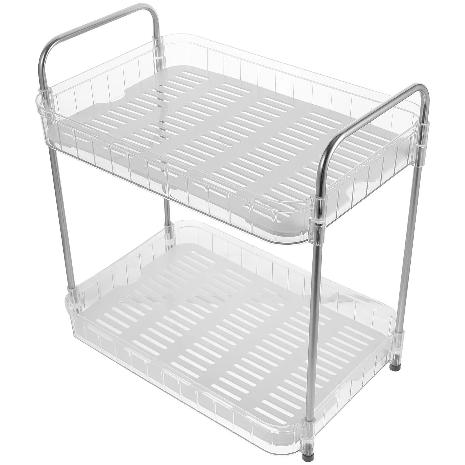 

2-Tier Transparent Rack For Kitchen Storage Organizer, Desktop Cup Holder, Multi-Purpose Tabletop Shelf, Drying Rack, Sundries