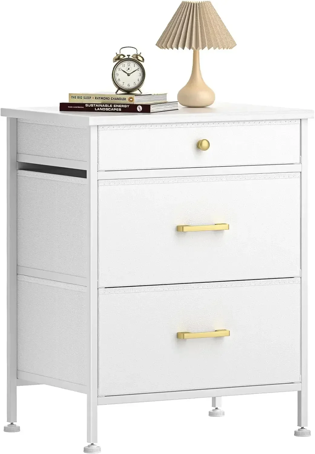 

Тумбочка с 3 ящиками, тумбочка-комод для спальни, небольшой комод с тканевыми ящиками, кожаная отделка, современная прикроватная тумбочка