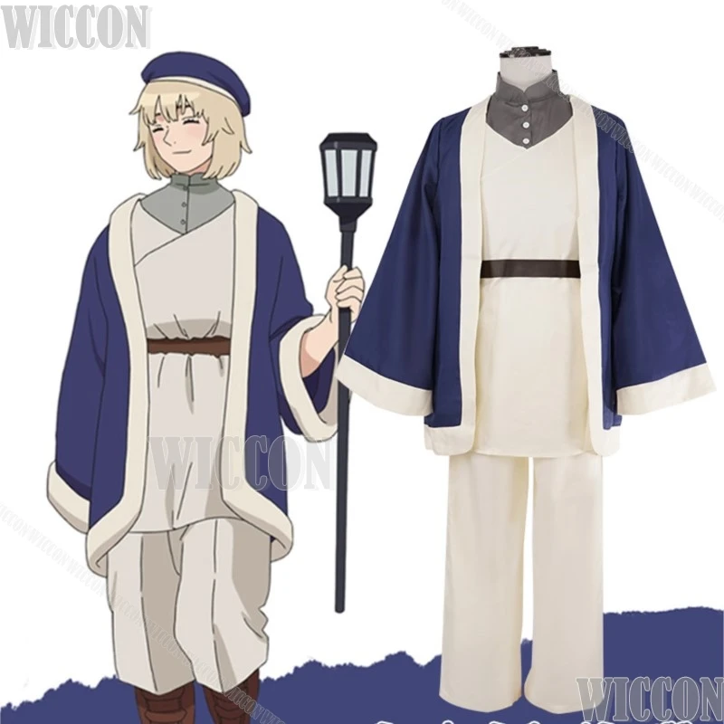 Falin Touden Anime Delicious in Dungeon Falingon Cosplay Costume Prop Wig Luminous Staff Holloween Party Women Roleplay Suit Set