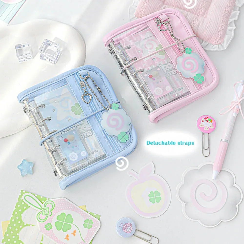 Retro M5 Binder Cartoon Scrapbook Clover Themed Colorful Loose Spiral Notebook Ins Style with Pendant Photocard Album Set