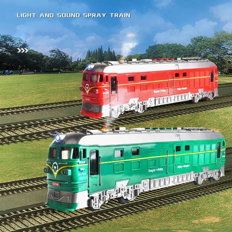 

Kids Simulation 1:87 Simulation Traininertial Boomerang Locomotive Model Toy Acousto-Optic Train Toys For Children Gift