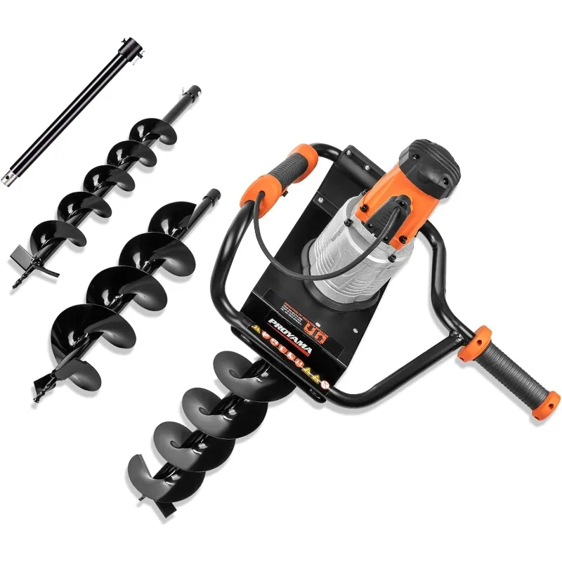 

Electric Post Hole Digger, 1700W Corded Earth Auger with 4" 6" 8" Drill Bit, 12" Extension Rod, Reverse Control, 5-Year