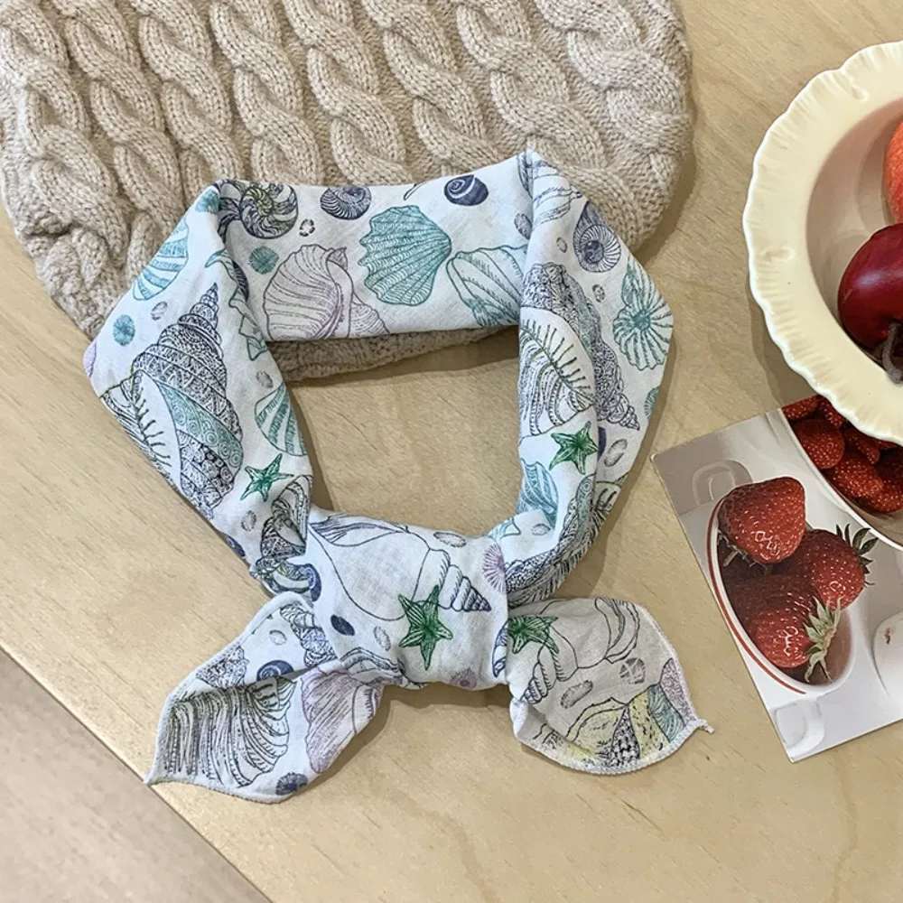

Sweet Sunscreen Small Square Scarf Neckerchief Hair Band Headscarf Clothing Accessories Korean Style Printed Silk Scarf Daily