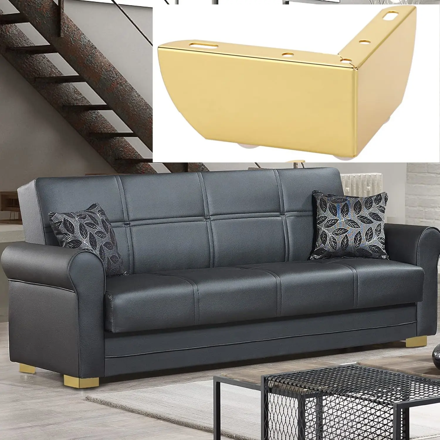 4PCS Furniture Legs Minimalist Design with Mounting Screws Metal Furniture Feet for Sofa Couch Cabinet Cupboard TV Stand Feet