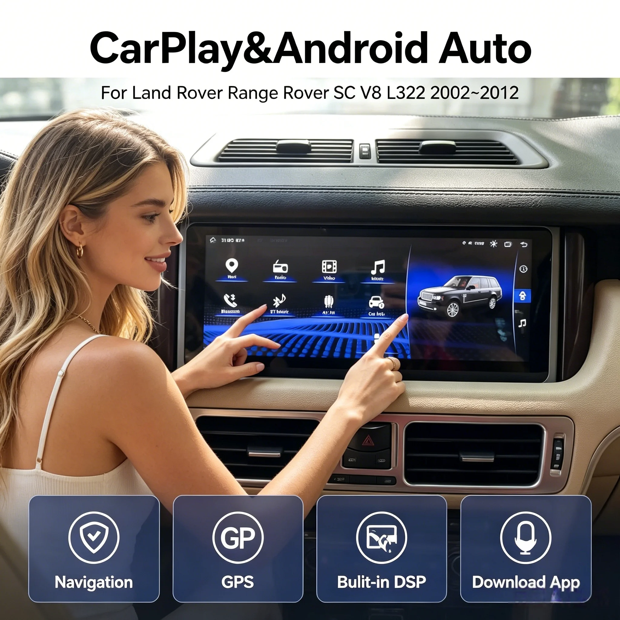 

10.25" Android Touch Screen Car Radio GPS Stereo For LAND ROVER Range Rover SC V8 L322 2002~2012 CarPlay Multimedia Video Player