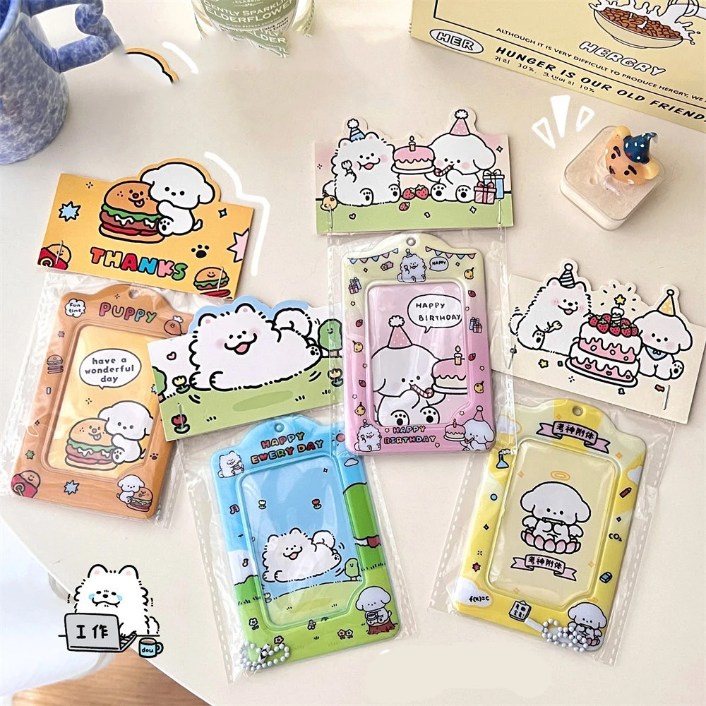 Cute Cartoon Photocard Holder Keychain Photocards Credit ID Bank Card Case Card Protective Sleeve Photo Display Bag Pendant
