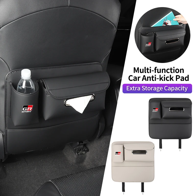 

Car Seat Anti-Kick Pad Seatback Storage Bag Tissue Holder Accessories For Toyota Crown GR Corolla YARIS L Auris C-HR Hilux Vios