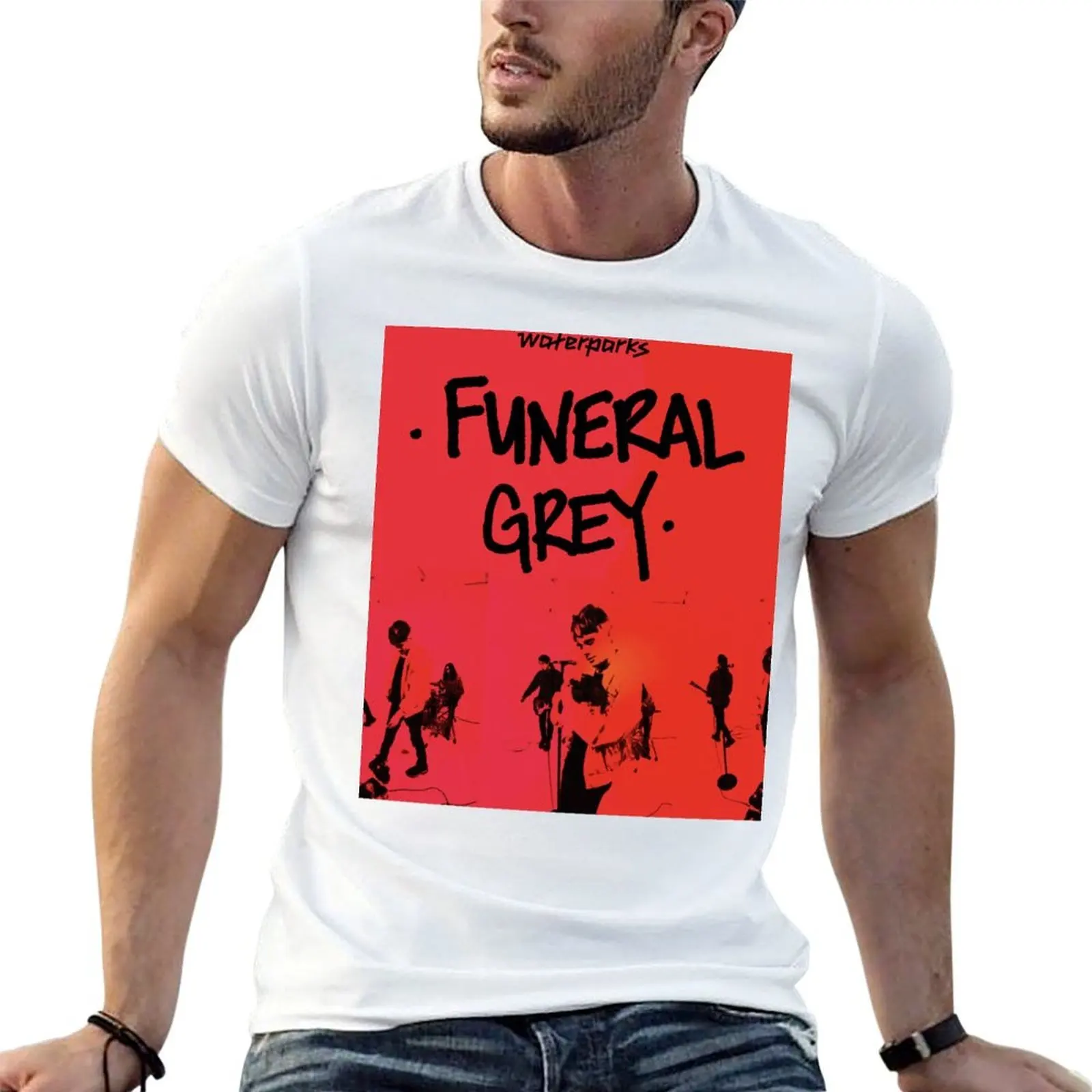 

Waterparks Funeral man Funeral - - Grey Knight t graphic Awsten for shirts Waterparks T-Shirt Grey Design - tees