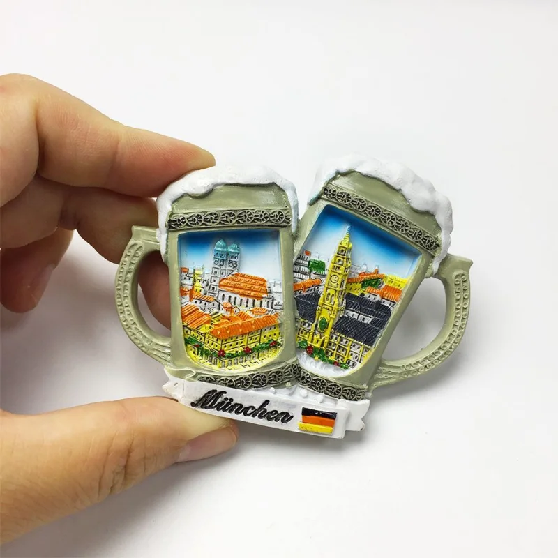 

Germany Munich Beer Festival Magnetic Fridge Magnet Handmade Painted Travel Souvenir High-Value Craft