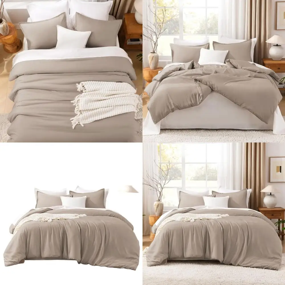 

King Size Lightweight Comforter Set, 3-Piece Solid All-Season Bedding with Fluffy Comforter and 2 Pillowcases (104x90In)