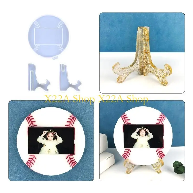 

Unique Baseball Photo Frame Resin Mold with Holder Silicone Wall Decor Mold Frame Mold