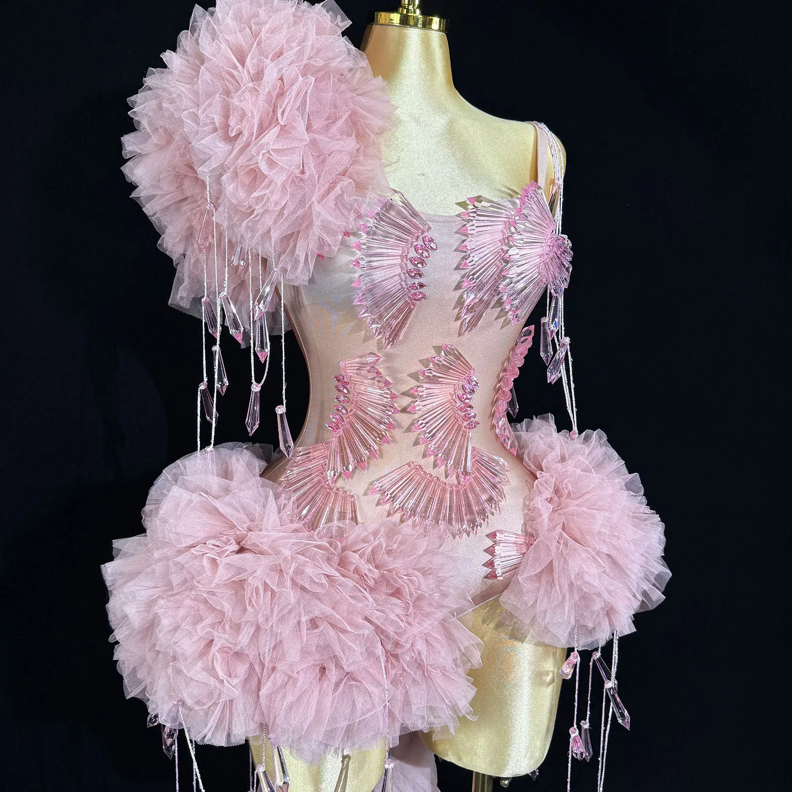 مثير شبكة الوردي داخلية يوتار بلورات الاكريليك نادي الرقص مرحلة الأداء عرض المرحلة نادي احتفال مهرجان حفلة عيد ميلاد