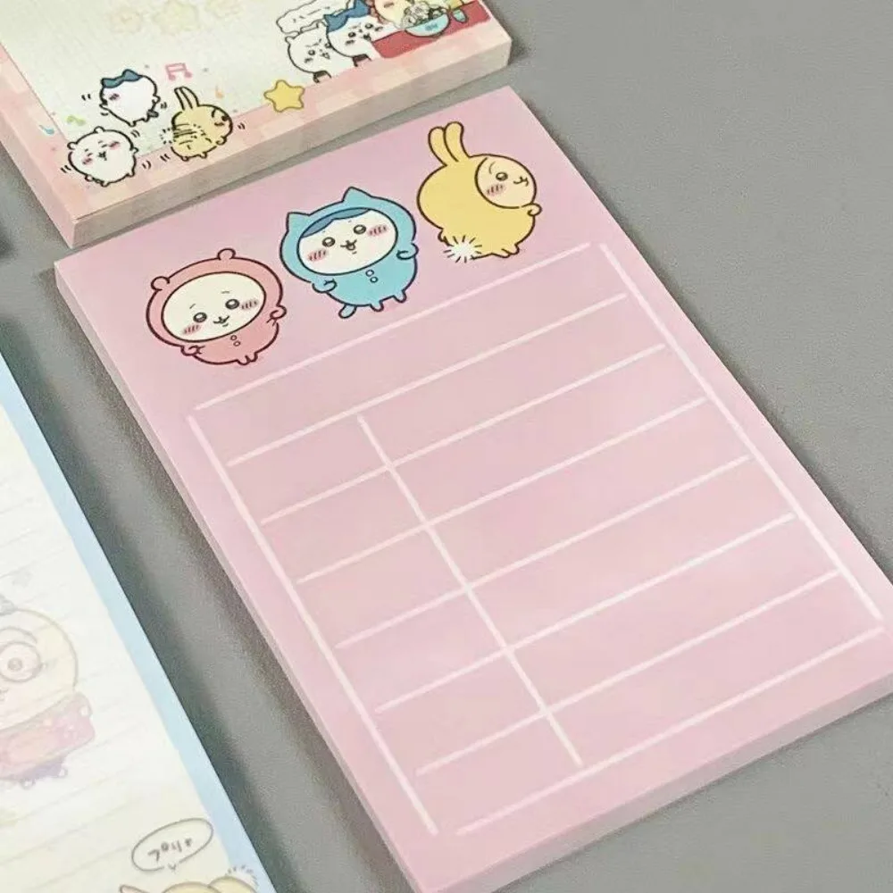 4PCS/set Chiikawa A7 Tearable Note Pad Non Adhesive Memo Book Portable Stationery Students Writing Small Notebook Study Office