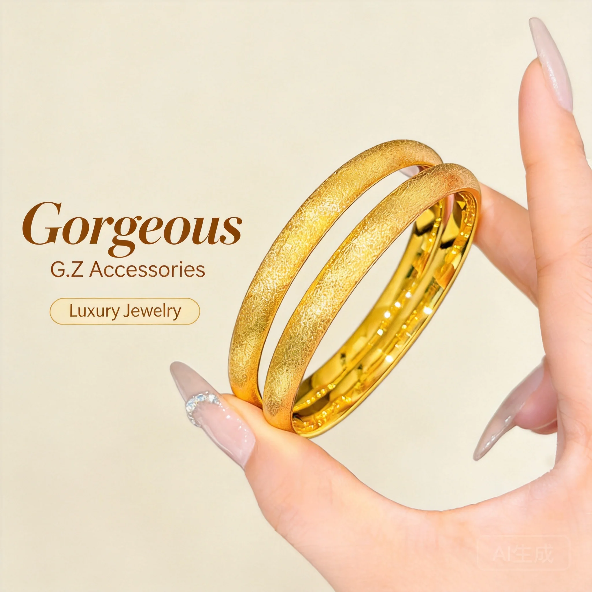 

2026 Color Retaining Copper Gold Plated Bangle For Women Daily Party Wear Gift Solid Closed Brushed Plain Circle Uniform Color