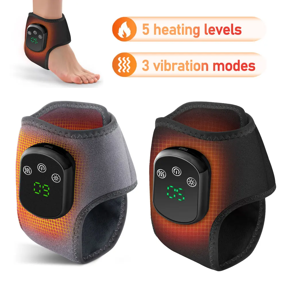 

Вибрационный массажер для лодыжки ног, нагревательная обертка, беспроводная поддержка суставов ног, бандаж, облегчение тепловой усталости, массажная подушка, ремни для лодыжки