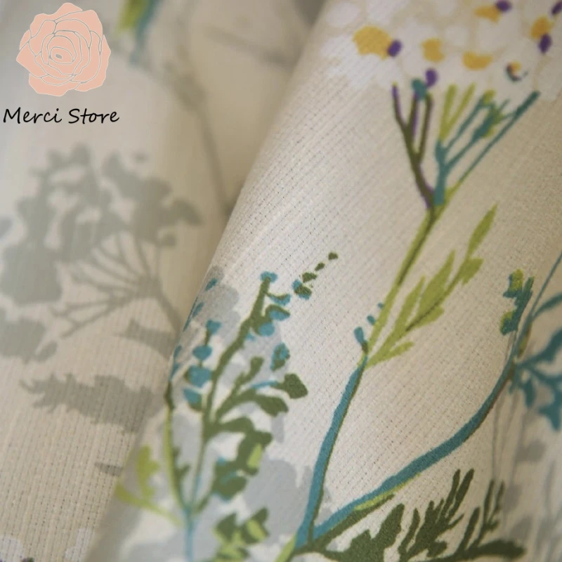 Rideaux Merci Store en polyester et coton, style champêtre, pour chambre et salon, filtrant la lumière, sur mesure