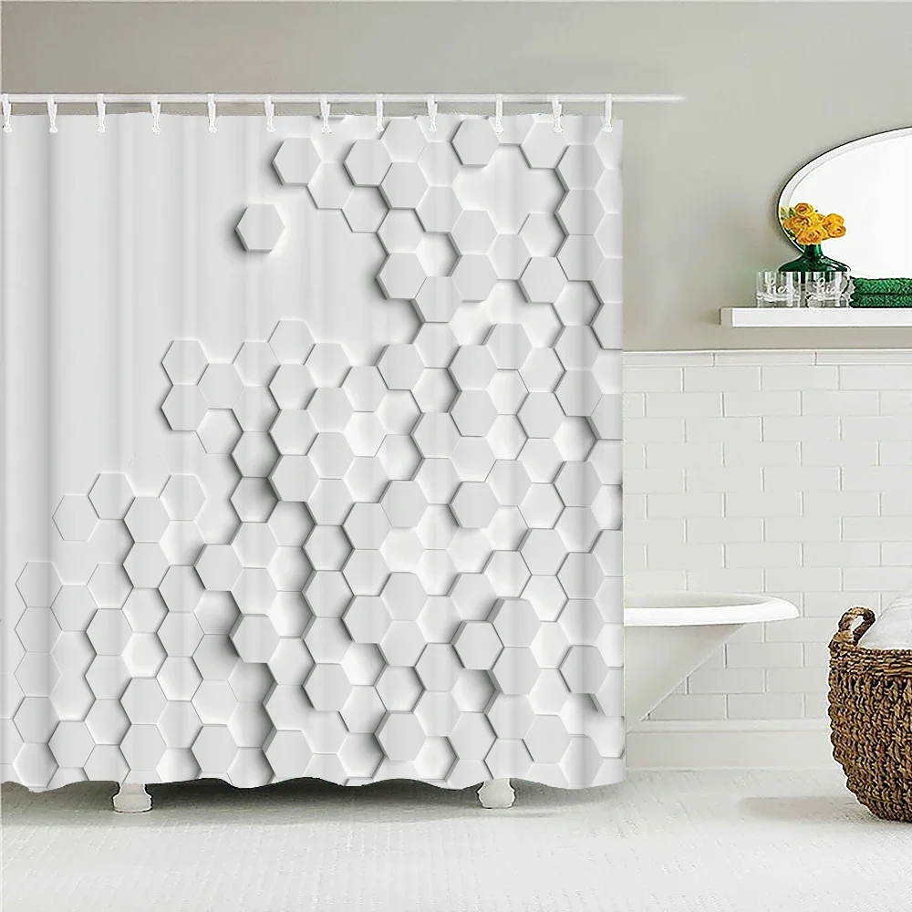 high quality washable bathroom curtains 3D printing  shower curtain polyester bath screens home decoration