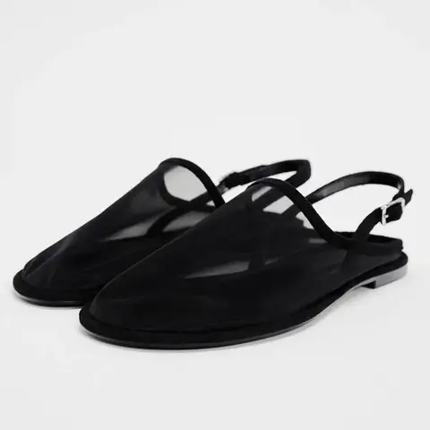 여성용 플랫 메쉬 샌들, 캐주얼 슬링백 신발, 디자이너, 쪼리 워킹 패션, 아늑한 Mujer 트렌드 원피스, 여성 Zapatillas, 신제품