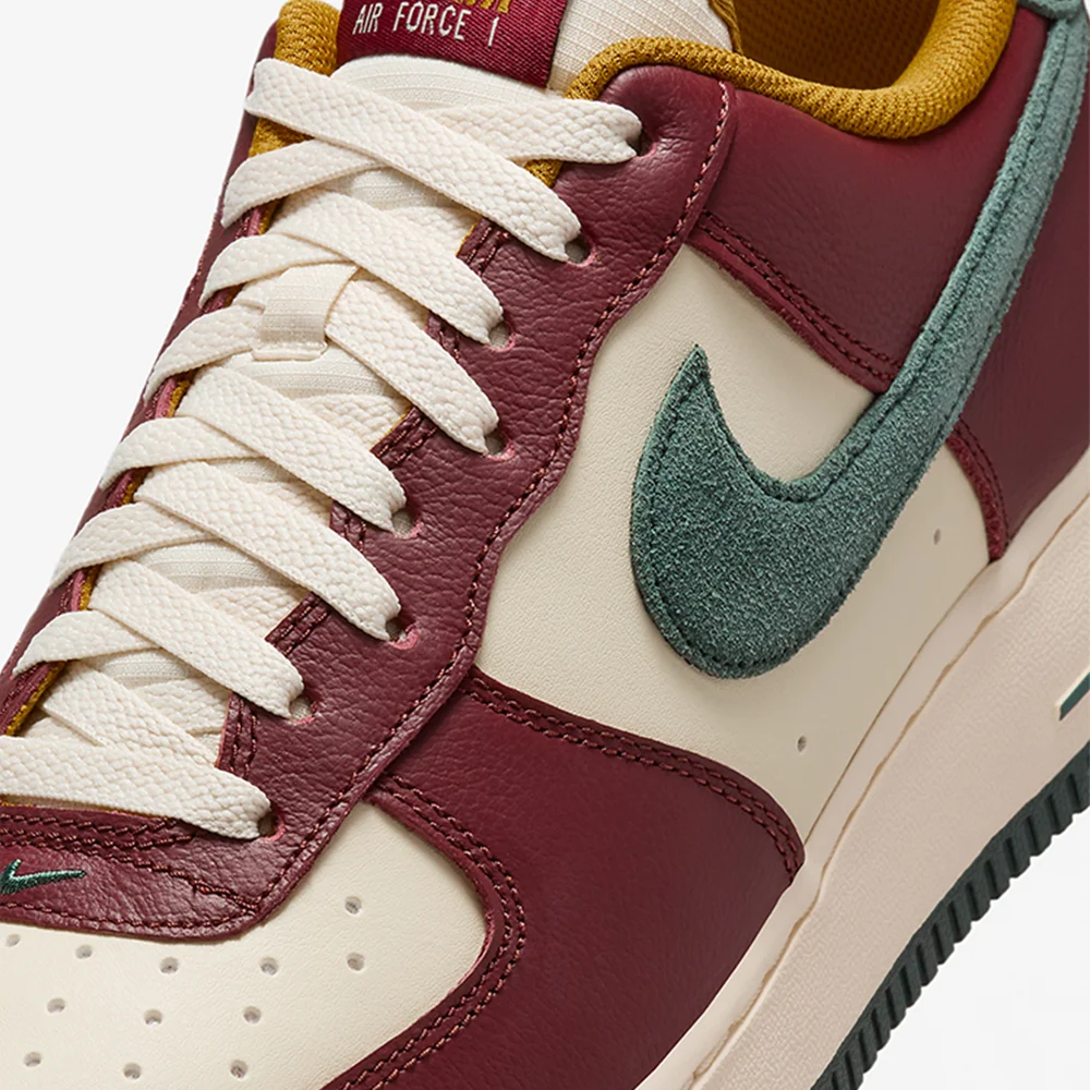 Nike Air Force 1 Low Dark Team أحمر عتيق أخضر مريح متعدد الاستخدامات منخفض الارتفاع أحذية رياضية للرجال HQ3612-113 أحذية متينة غير رسمية