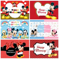 Fundo dos desenhos animados para Photo Studio, Banner de vinil personalizado, Mickey Mouse vermelho, fundo de festa de aniversário para crianças