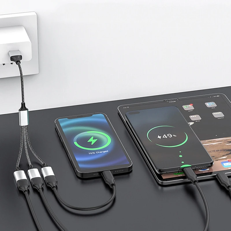 3 em 1 Tipo C USB 2.0 Adaptador Splitter Com 60W Power Delivery OTG Port Fast Data Transfer & Charging For Phones Tablets